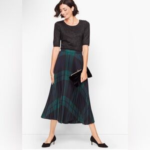 Talbots Pleated Plaid Skirt 2P